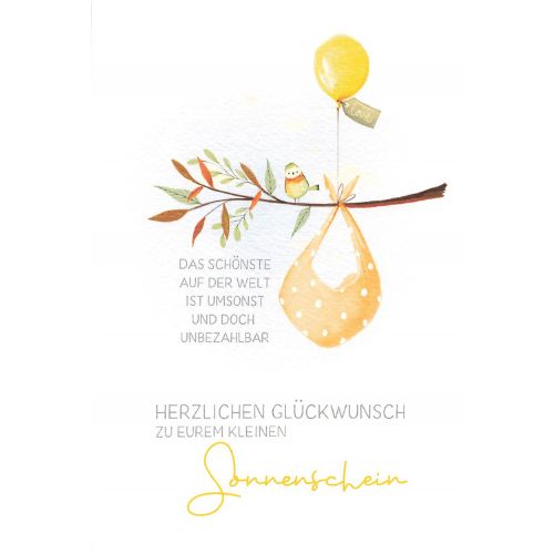 Glückwunschkarte Zum Baby (Vogel)